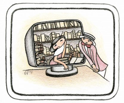 Order-Online bookstore illustration by Vivian Leila Campillo